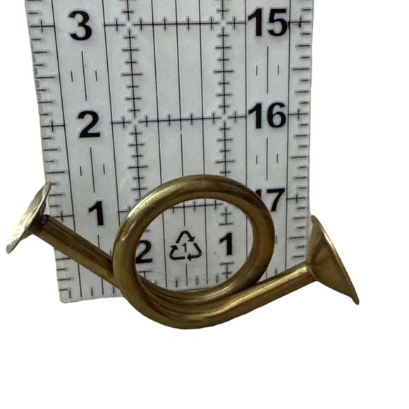 Set 6 Vintage Brass Bugle Horn Napkin Rings Holiday Christmas Table Decor - Picture 5 of 5